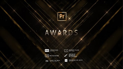 Glamorous Awards Titles with Golden Lines and Shimmering Particles