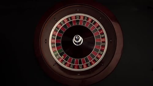 Roulette Wheel Spinning Close Up in Casino