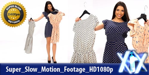 Mulher experimenta vestido 240fps