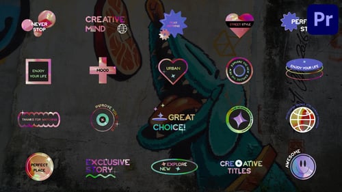 Holographische Stickertitel für Premiere Pro