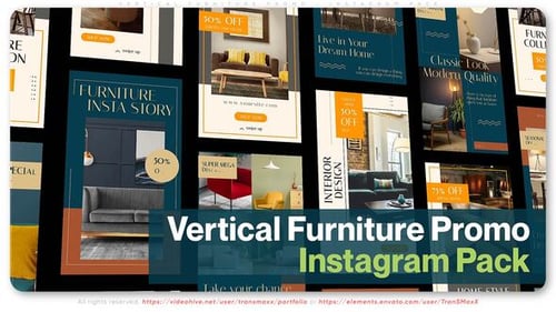 Promoción de muebles verticales - Paquete de Instagram