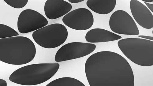 Abstract Fluid Motion Background with Black Organic Shapes