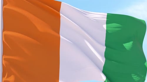 Cote d'Ivoire National Flag Waving Realistic Motion Background