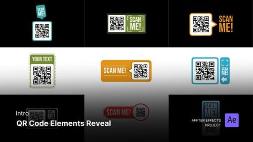 Video Template - QR Code Elements Reveal After Effects Project Files