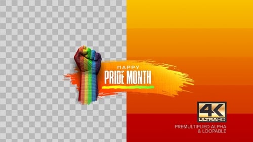 Happy Pride Month Glitch Fist Rainbow Reveal Title