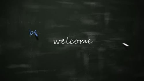Multilingual Chalkboard Welcome Text Animation