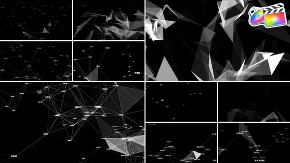 Dynamic Digital Network Grid Overlay with Animated Numbers, Elements ft ...