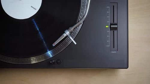 Record Player Needle Placed on Vinyl