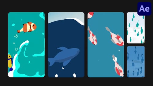 Fish Vertical Transitions | After Effects