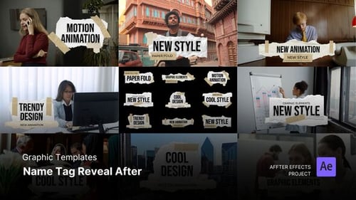 Graphic Template - Name Tag Reveal After Effects Template