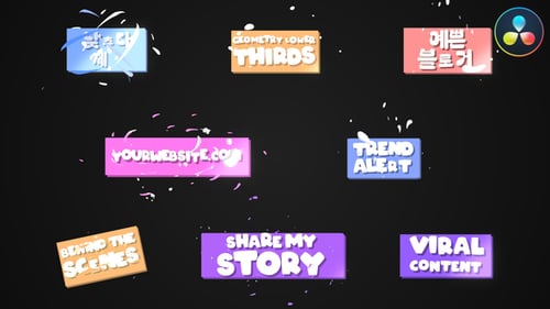 Funny Geometry Lower Thirds for DaVinci Resolve