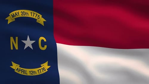 Realistic North Carolina State Flag Waving Animation