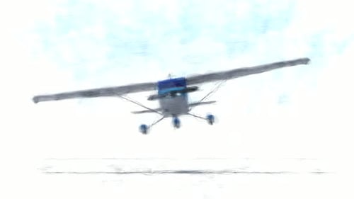 Artistic Sketch Animation of an Airplane Flying