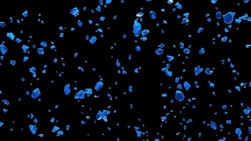 Abstract Blue Geometric Crystal Shards Falling Loop Background