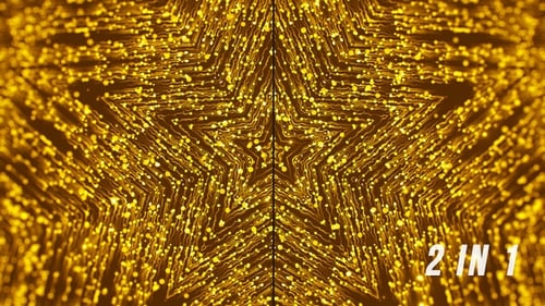 Golden Particles Star Tunnel Celebration Background