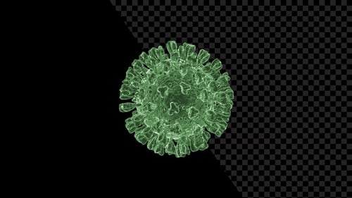 3D Transparent Virus Rotating Seamlessly