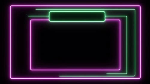 Dynamic Neon Line Rectangles Frame Background Loop