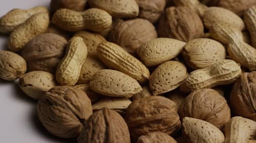 Assorted Nuts in Shells, Close Up
