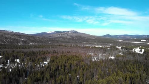 Aerial View of a Snowy Winter Landscape
