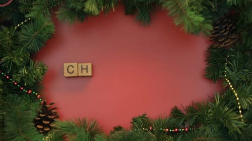 Spelling Out Christmas with Wooden Block Letters