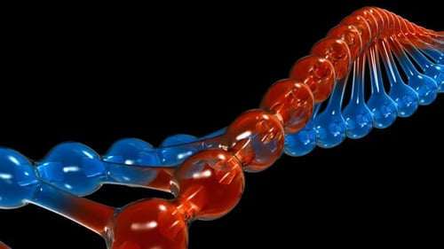 Animated DNA Double Helix Rotation with Alpha Channel
