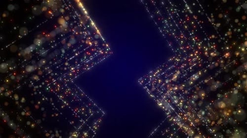 Digital Data Tunnel Motion Background, Glittering Glowing Particle Tunnel, Loop Animation Of Futuris