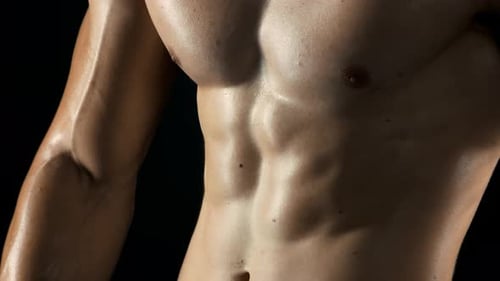Nackter muskulöser Torso von Fitness Man