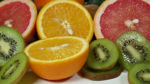 Beautiful Citrus Fruits On The Table