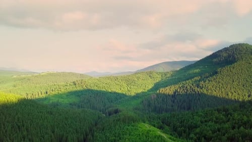 Mountain Peaks and Morning Sky with Smooth Moving Clouds
