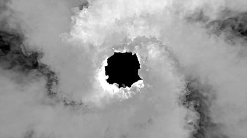 Dynamic Fluid Smoke Cloud Reveal and Dissipate Transition