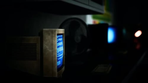 Retro Computer Blue Screen Error Animation