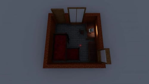Isometric placement of the bedroom