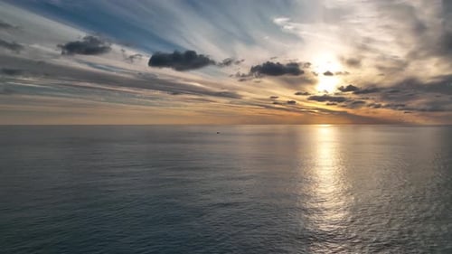 Fairy tale sunsets over the sea 4 K