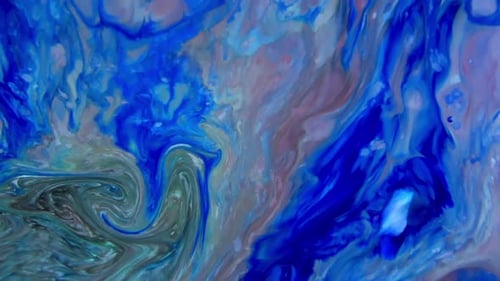 Colorful Ink Spread In Liquid Paint