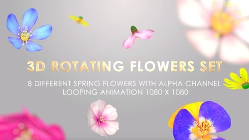 Ensemble de fleurs 3D rotatives