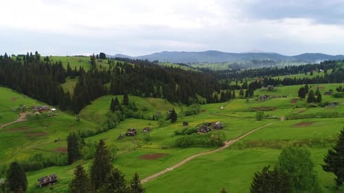 Mountain Village Landscape