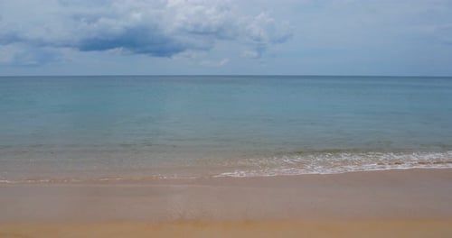 Sea sand beach and blue sky