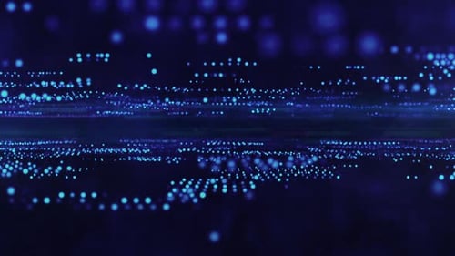 Digital Data Flow Blue Dots Abstract Technology Background
