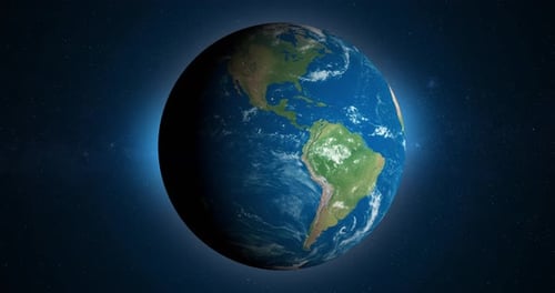 Seamless Loop of Planet Earth Rotating in Space