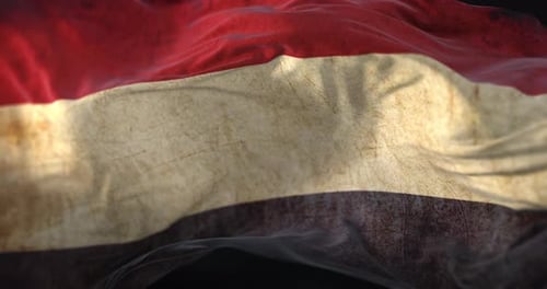 Distressed National Flag Waving in Grunge Style