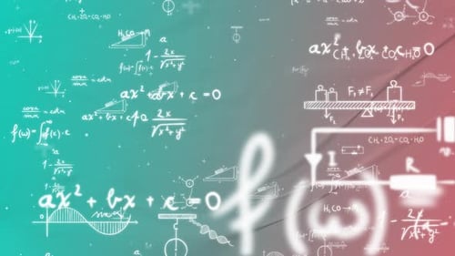 Animated Science and Math Formulas Digital Background