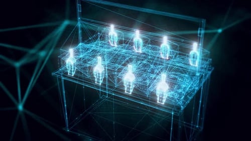 Market Shelf Nuts Hologram Close Up 4K