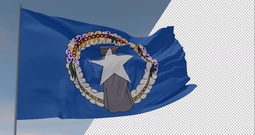 Waving Flag of the Northern Mariana Islands with Alpha Channel