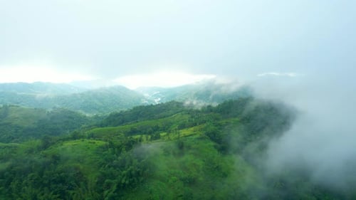 4K Aerial Drone shot flying over beautiful mountain ridge.