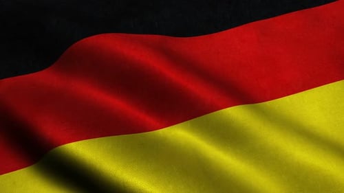 Realistic Waving German Flag Fabric Background Animation