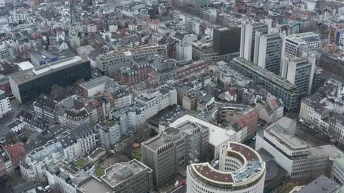 Aerial View of Mixture of Classic and Modern Apartment Houses in Urban Borough of Large City