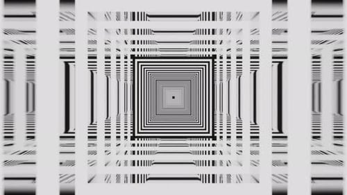 Abstract Black and White Infinite Geometric Tunnel Loop