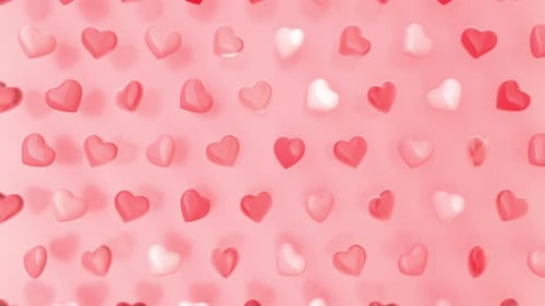 Seamless Looping Red and White Hearts on Pink Background