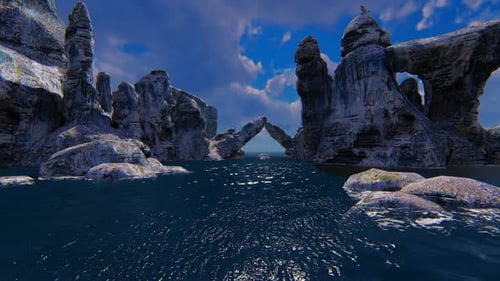 Flying Among The Rocky Reefs HD