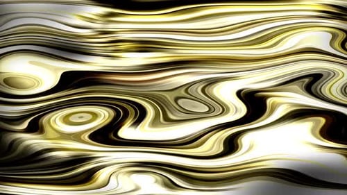 Fluid Gold and Black Abstract Swirling Liquid Animation